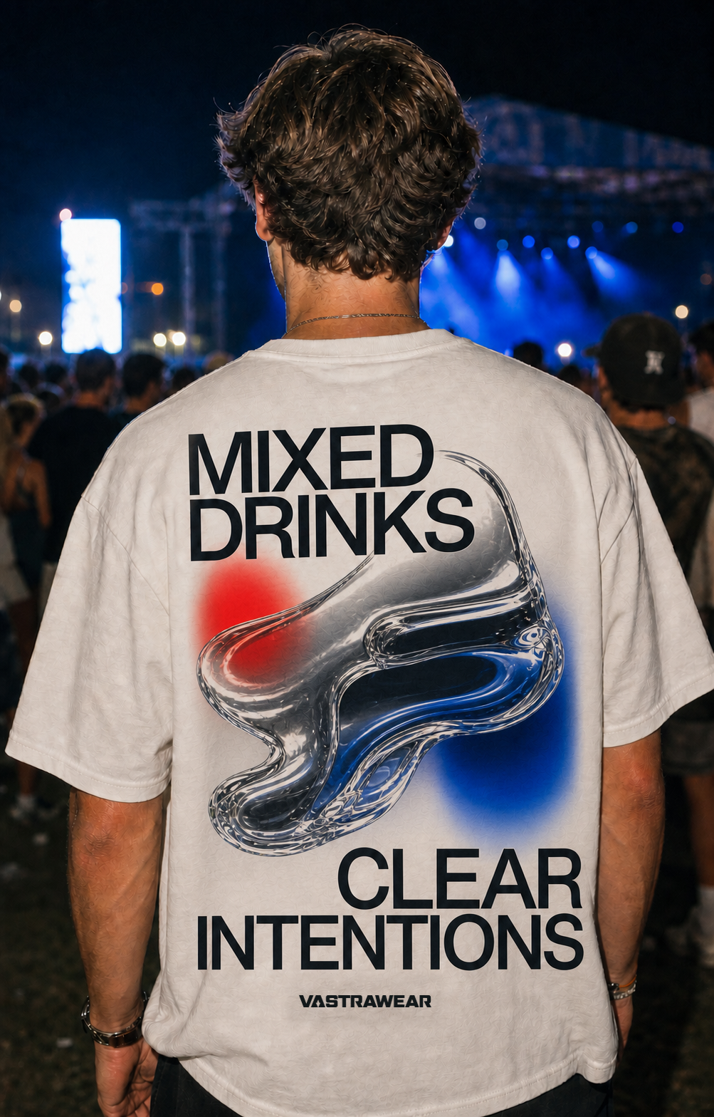 MIXED DRINKS / CLEAR INTENTIONS VASTRAWEAR oversized t-shirt - back view