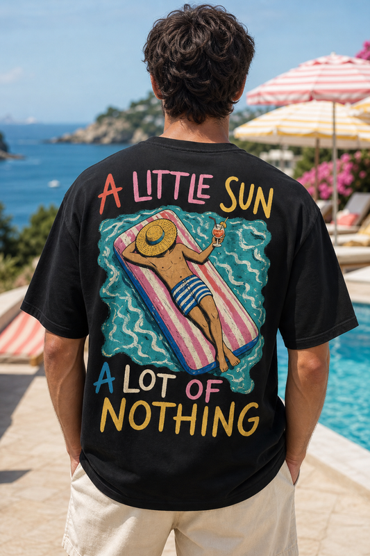 A LITTLE SUN, A LOT OF NOTHING oversized t-shirt - back view