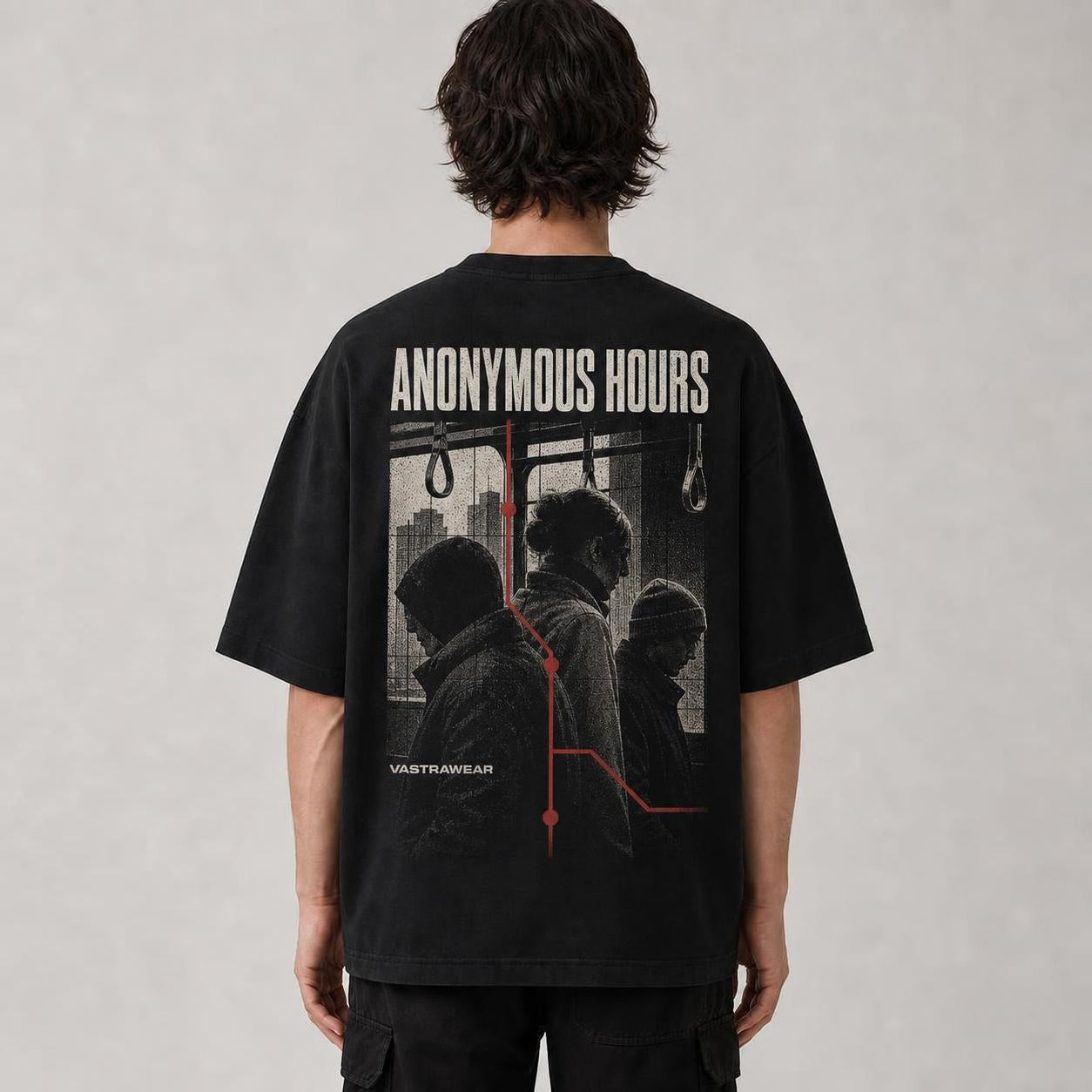 ANONYMOUS HOURS oversized t-shirt ? back view