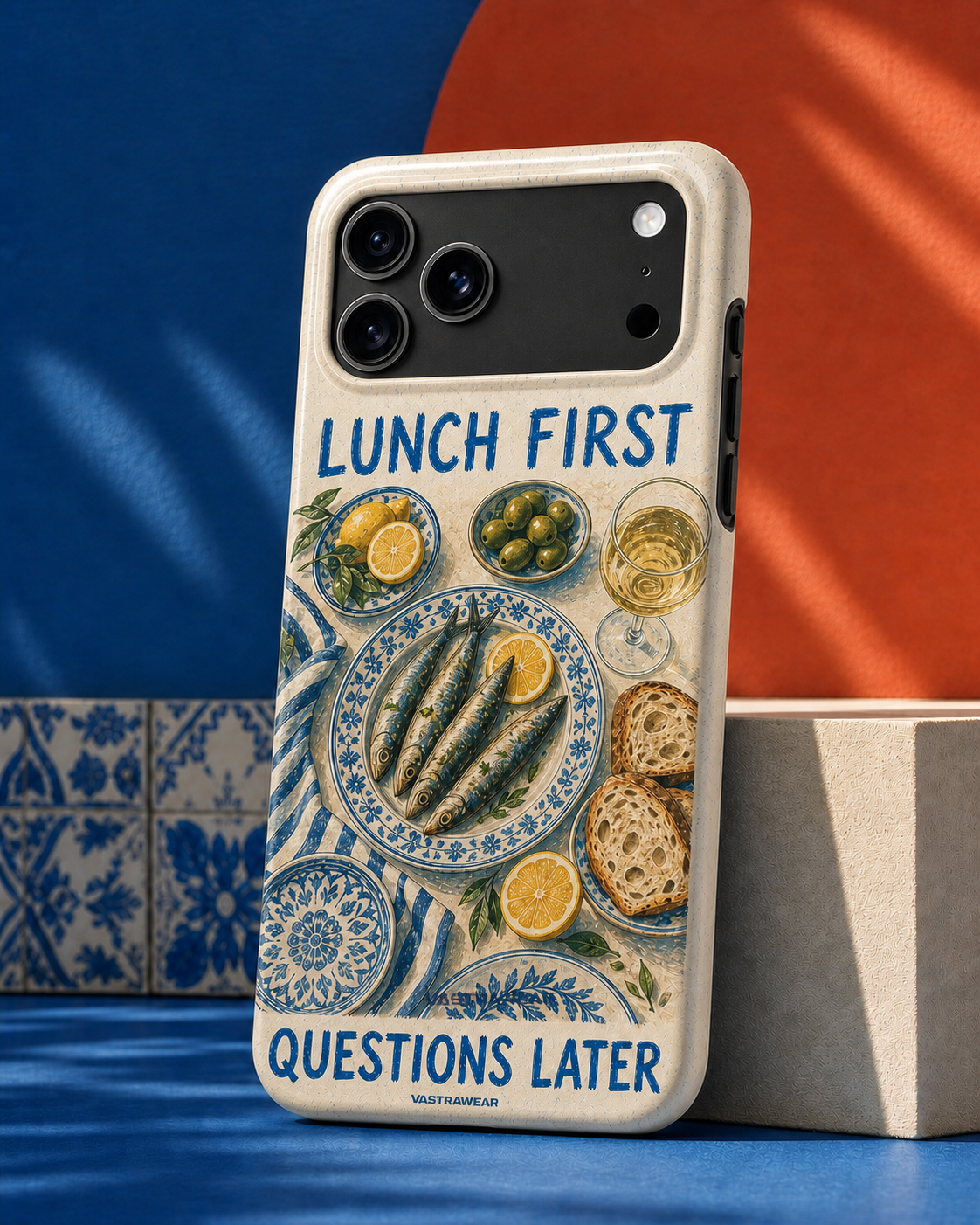 LUNCH FIRST, QUESTIONS LATER VASTRAWEAR glossy phone case