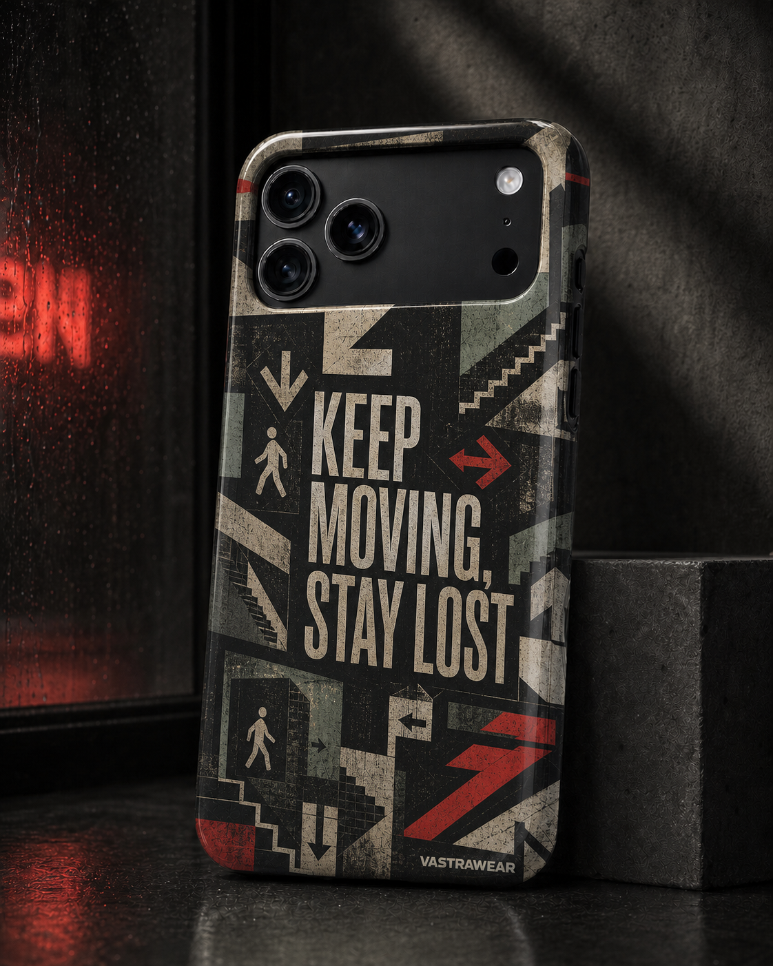 KEEP MOVING, STAY LOST VASTRAWEAR glossy phone case