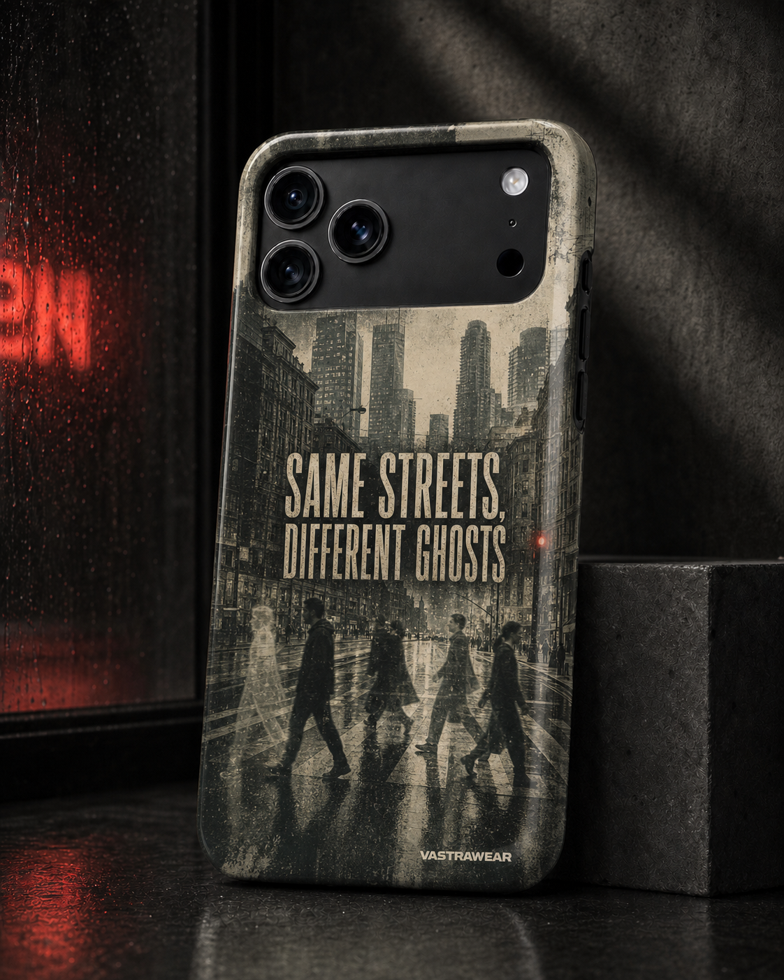 SAME STREETS, DIFFERENT GHOSTS VASTRAWEAR glossy phone case