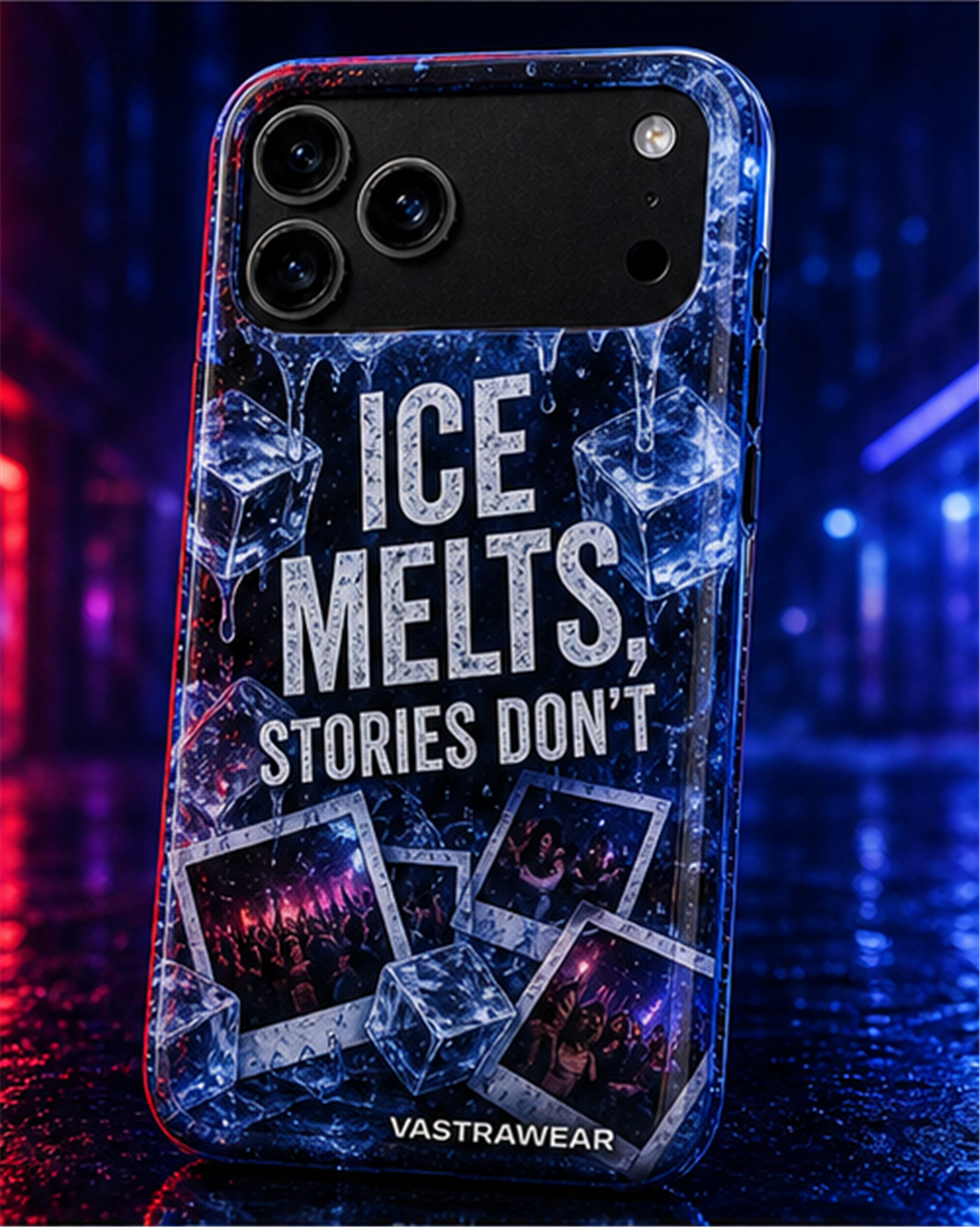 ICE MELTS, STORIES DON'T VASTRAWEAR glossy phone case