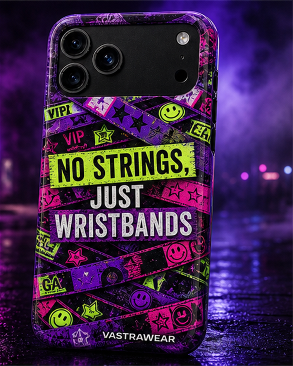 NO STRINGS, JUST WRISTBANDS VASTRAWEAR glossy phone case