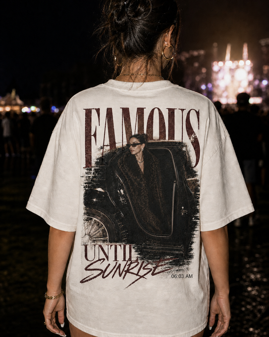 FAMOUS UNTIL SUNRISE oversized t-shirt - back view