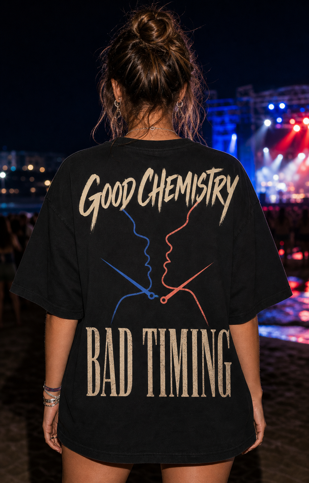 GOOD CHEMISTRY / BAD TIMING oversized t-shirt - back view