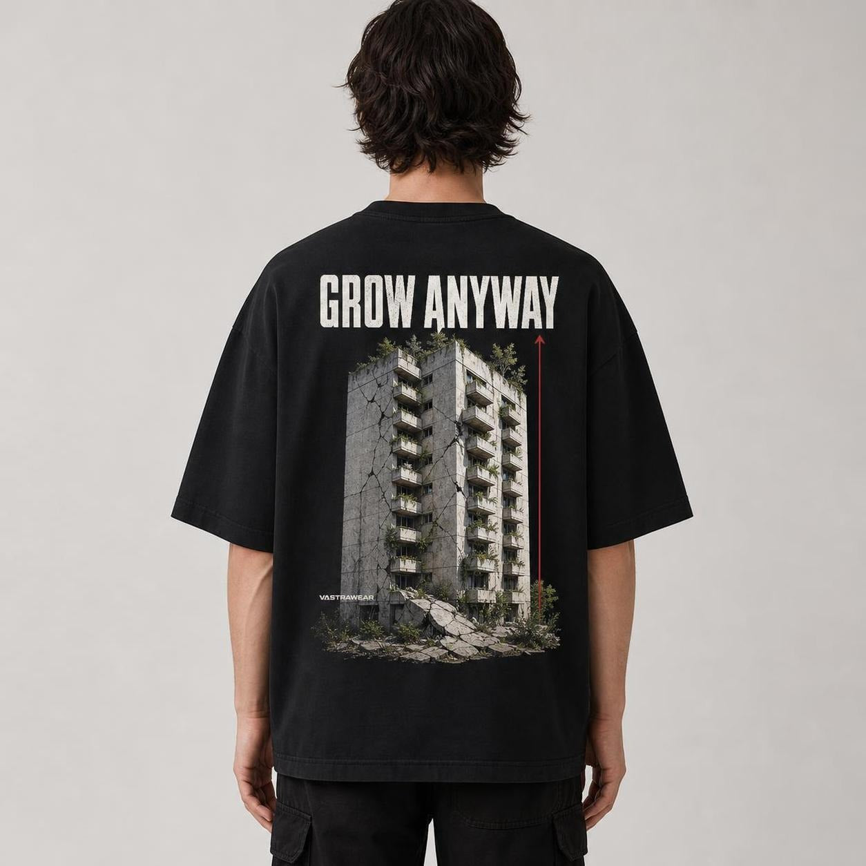 GROW ANYWAY oversized t-shirt ? back view