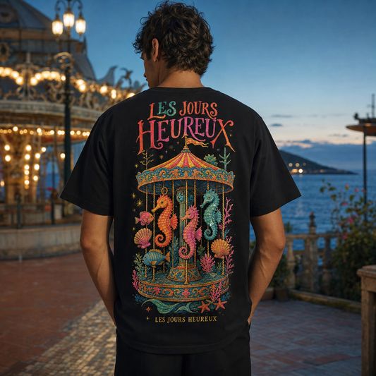 LES JOURS HEUREUX oversized t-shirt - back view