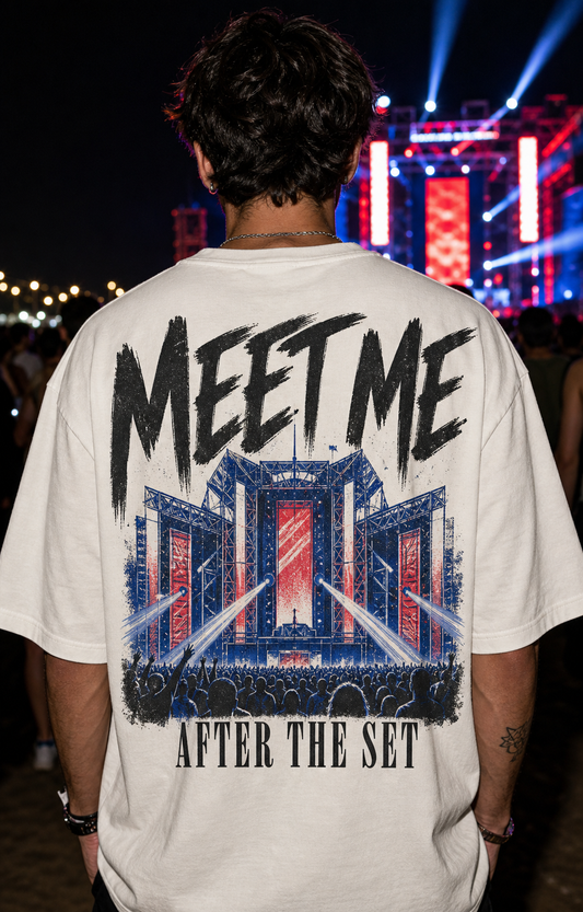MEET ME / AFTER THE SET oversized t-shirt - back view