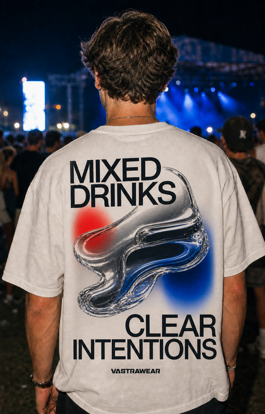 MIXED DRINKS / CLEAR INTENTIONS VASTRAWEAR oversized t-shirt - back view