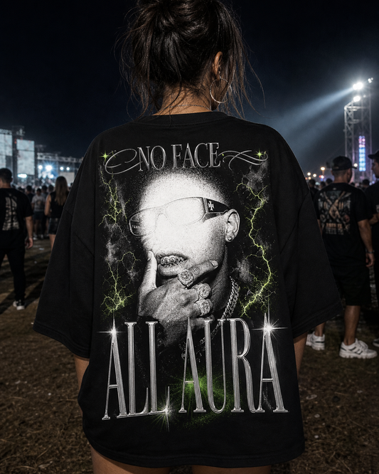 NO FACE / ALL AURA oversized t-shirt - back view