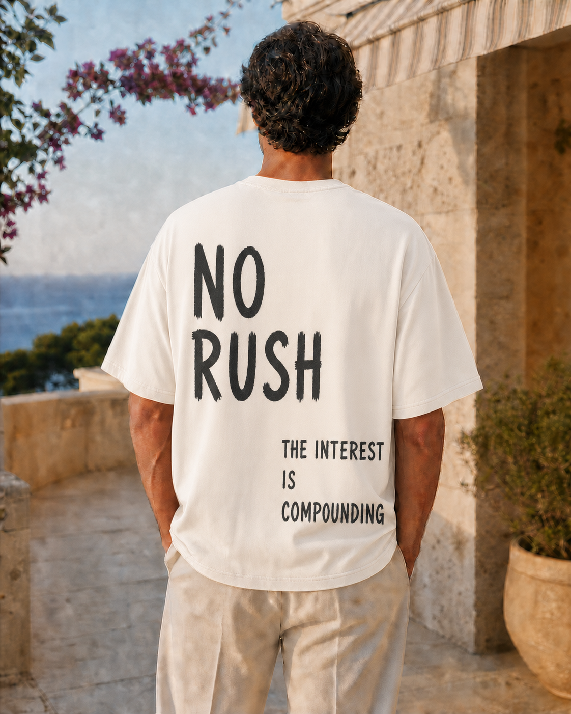 NO RUSH oversized t-shirt - back view