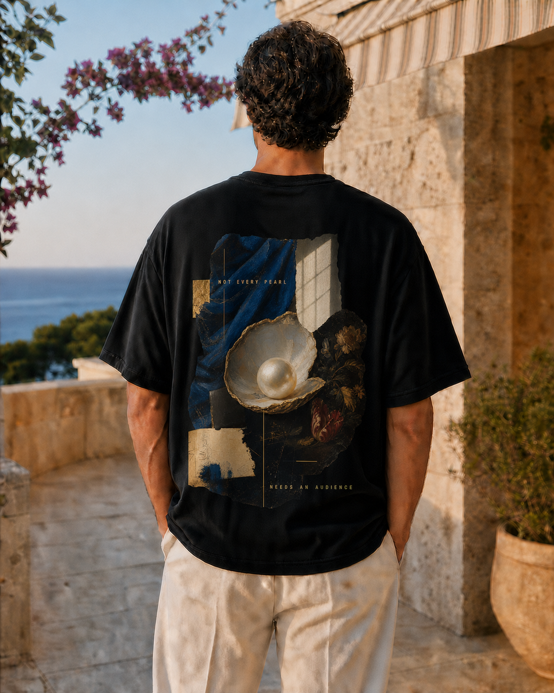 NOT EVERY PEARL NEEDS AN AUDIENCE VASTRAWEAR oversized t-shirt mock-up