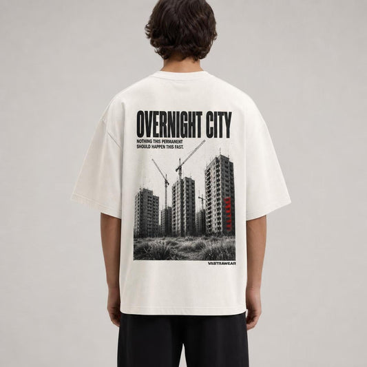 OVERNIGHT CITY oversized t-shirt ? back view