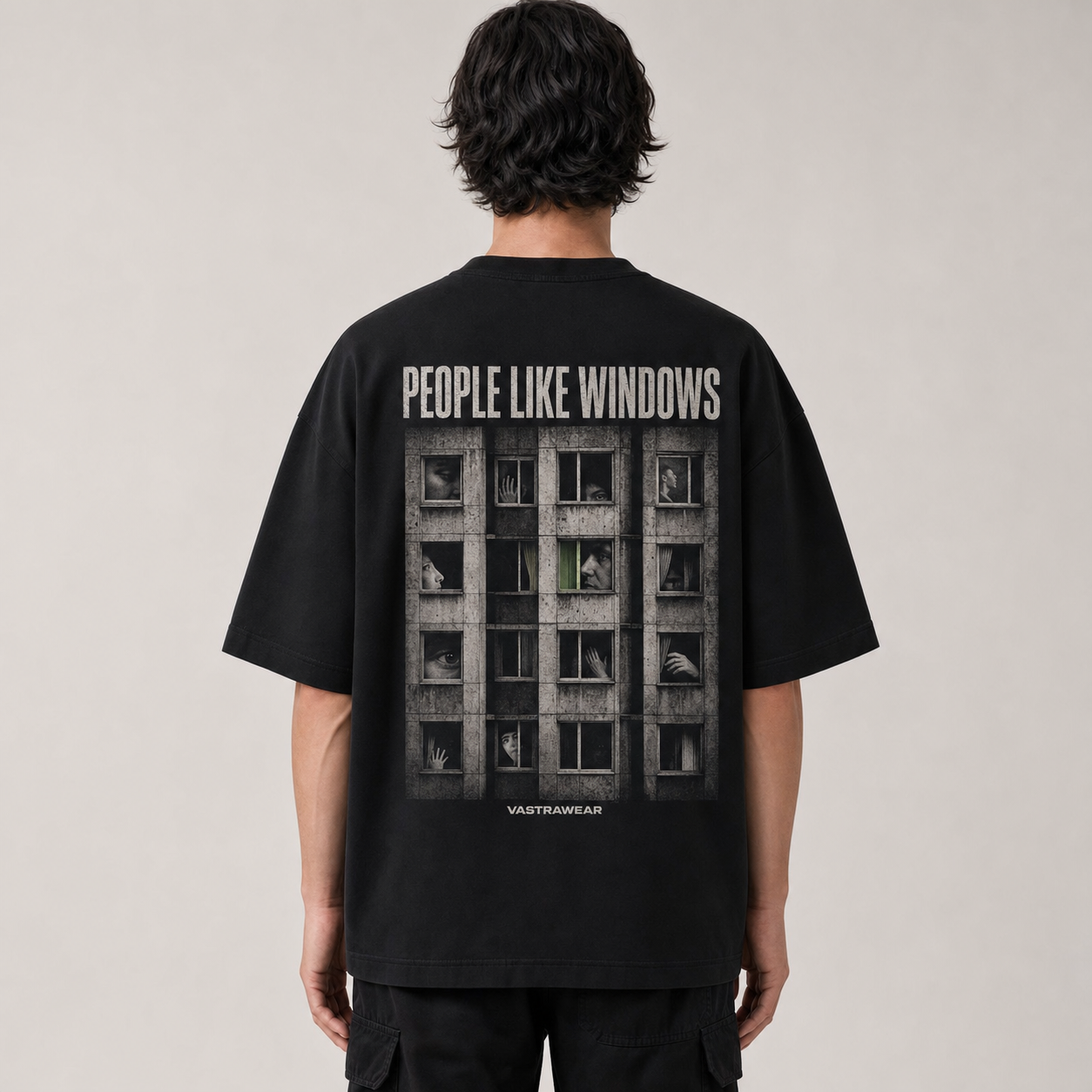 PEOPLE LIKE WINDOWS oversized t-shirt ? back view