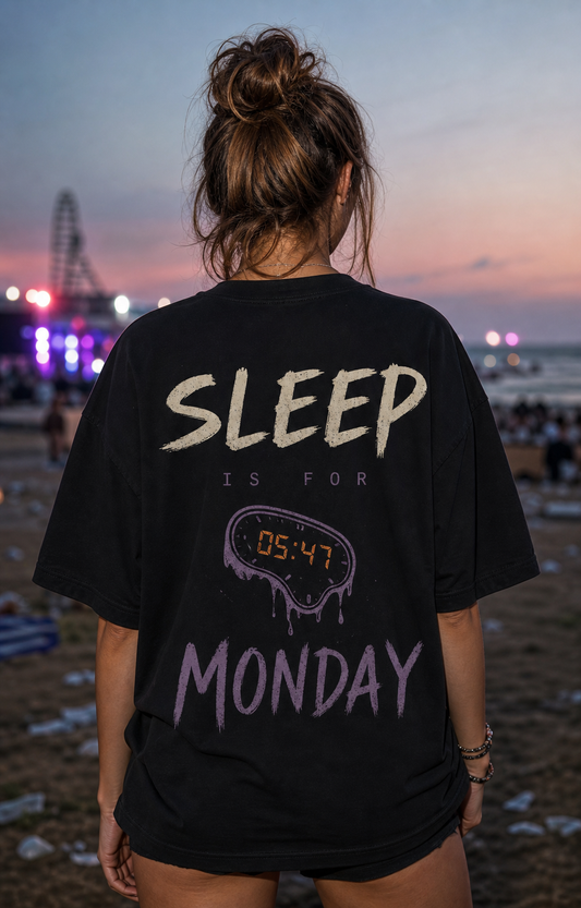 SLEEP IS FOR MONDAY oversized t-shirt - back view