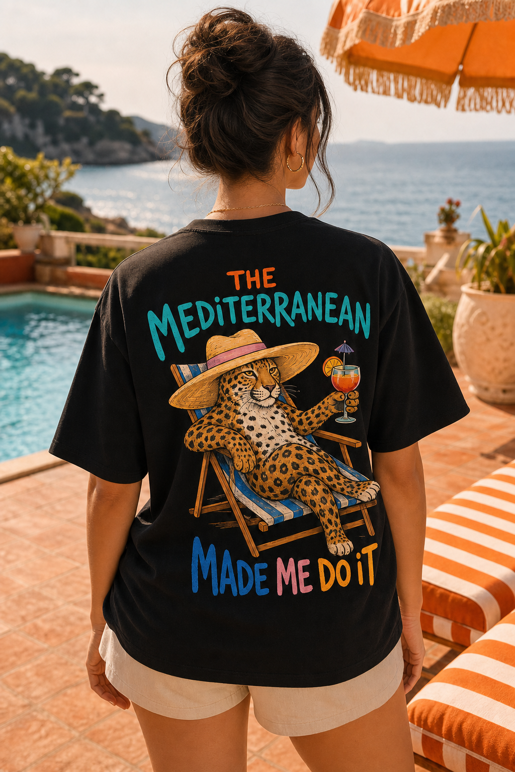 THE MEDITERRANEAN MADE ME DO IT oversized t-shirt - back view