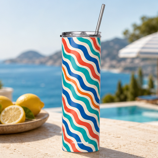 CAPRI STRIPES VASTRAWEAR tumbler in LA VIE AZUR setting