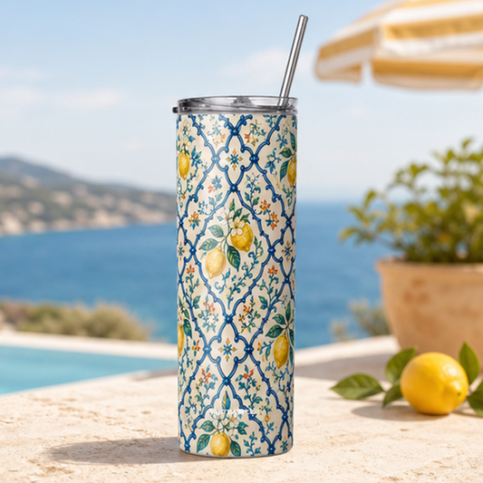 LIMONI TRELLIS VASTRAWEAR tumbler in LA VIE AZUR setting