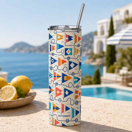 MARINA FLAGS VASTRAWEAR tumbler in LA VIE AZUR setting