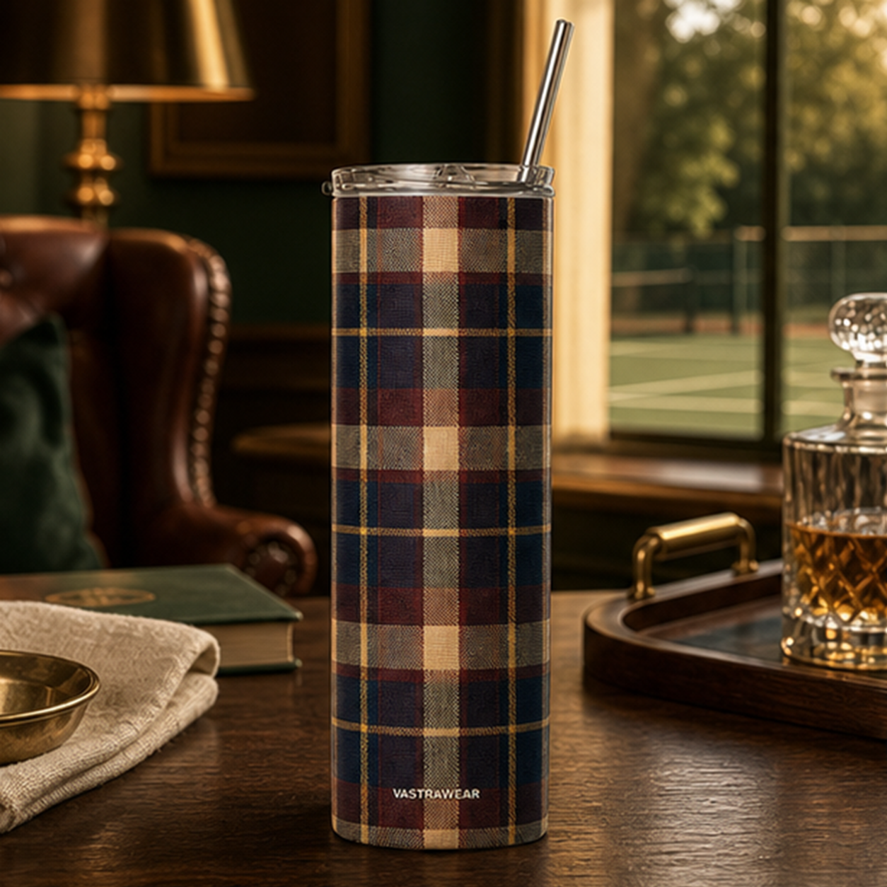 RIVIERA CHECKS VASTRAWEAR tumbler in THE ART OF LEISURE setting
