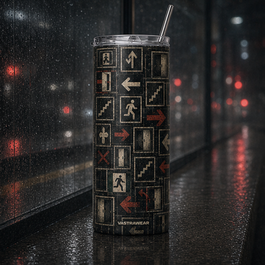 EXIT SIGNS VASTRAWEAR tumbler in URBAN MELANCHOLY setting