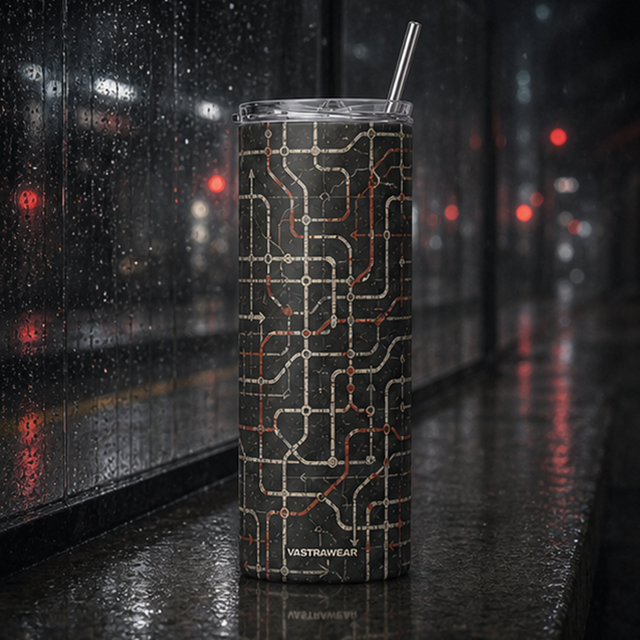 LAST TRAIN MAP VASTRAWEAR tumbler in URBAN MELANCHOLY setting
