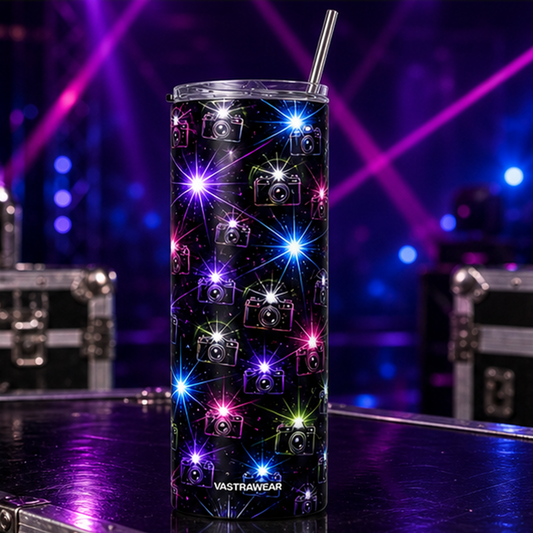 NO PHOTOS, JUST FLASHES VASTRAWEAR tumbler in ZERO CURFEW setting